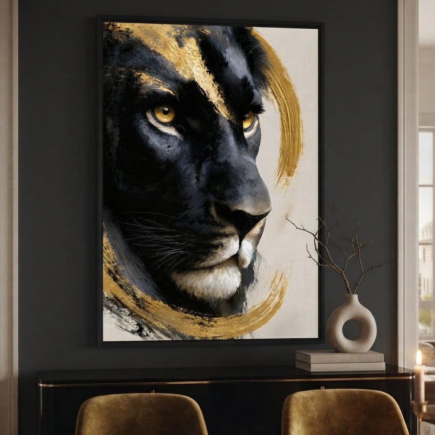 Gilded Monarch of the Shadow Realm Canvas Wall Art