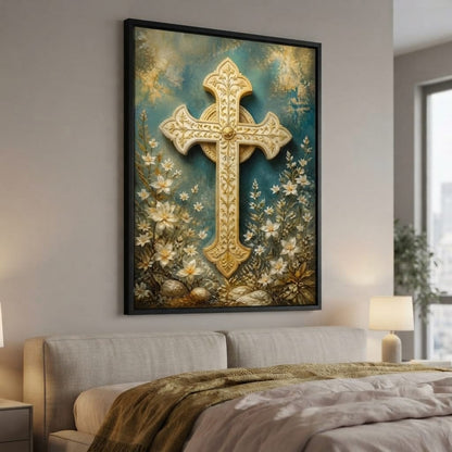 Gilded Petals Near The Relic Canvas Wall Art