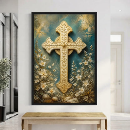 Gilded Petals Near The Relic Canvas Wall Art