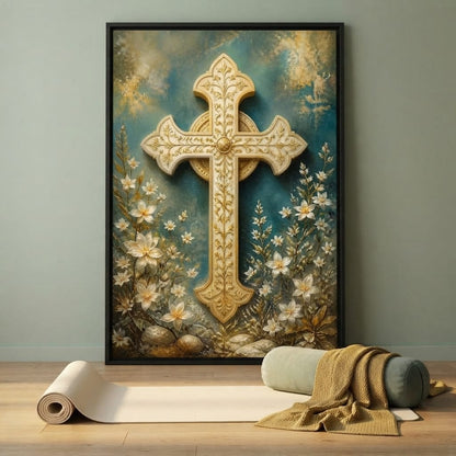 Gilded Petals Near The Relic Canvas Wall Art