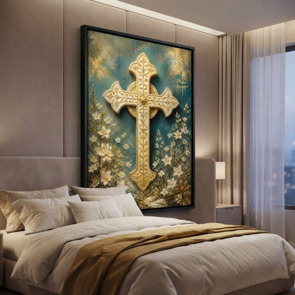 Gilded Petals Near The Relic Canvas Wall Art