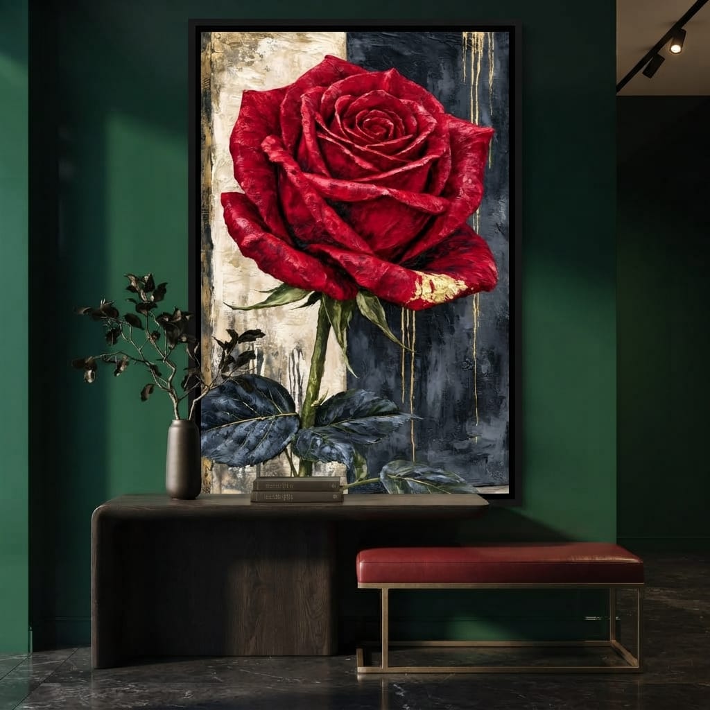 Gilded Petals On Divided Ground Canvas Wall Art