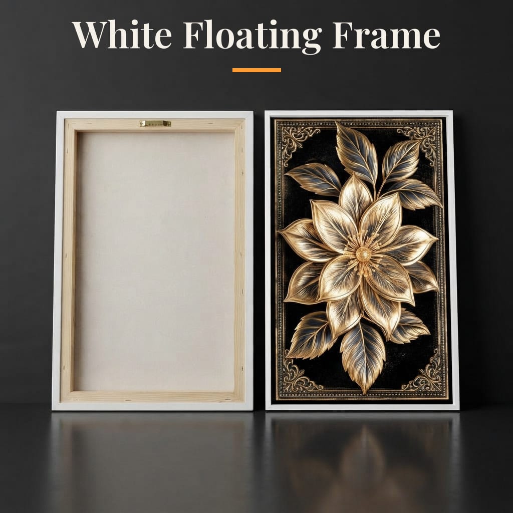 Gilded Petals on Obsidian Fields Canvas Wall Art