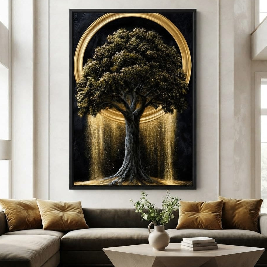Gilded Roots of Eternal Radiance Canvas Wall Art