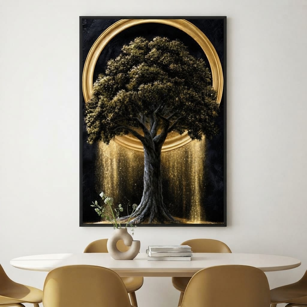 Gilded Roots of Eternal Radiance Canvas Wall Art