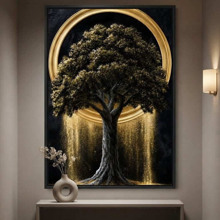Gilded Roots of Eternal Radiance Canvas Wall Art
