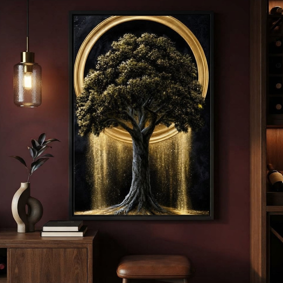 Gilded Roots of Eternal Radiance Canvas Wall Art