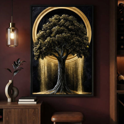 Gilded Roots of Eternal Radiance Canvas Wall Art