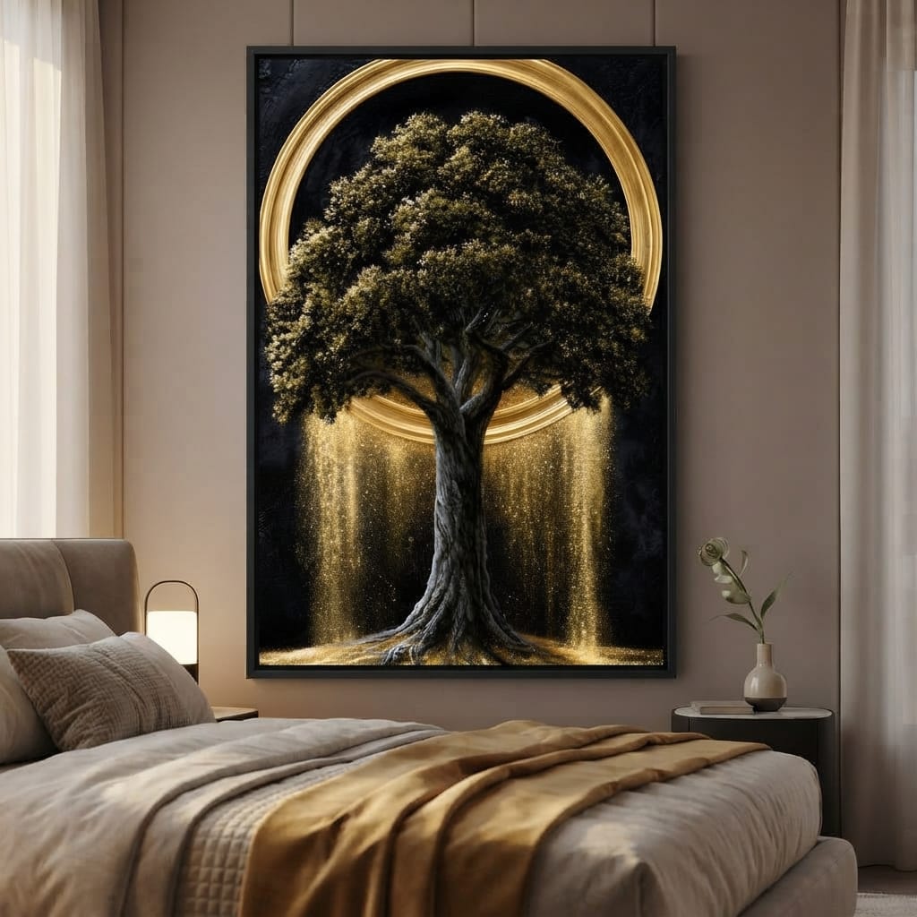 Gilded Roots of Eternal Radiance Canvas Wall Art
