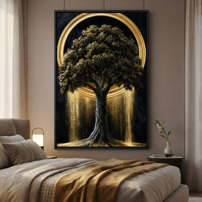 Gilded Roots of Eternal Radiance Canvas Wall Art