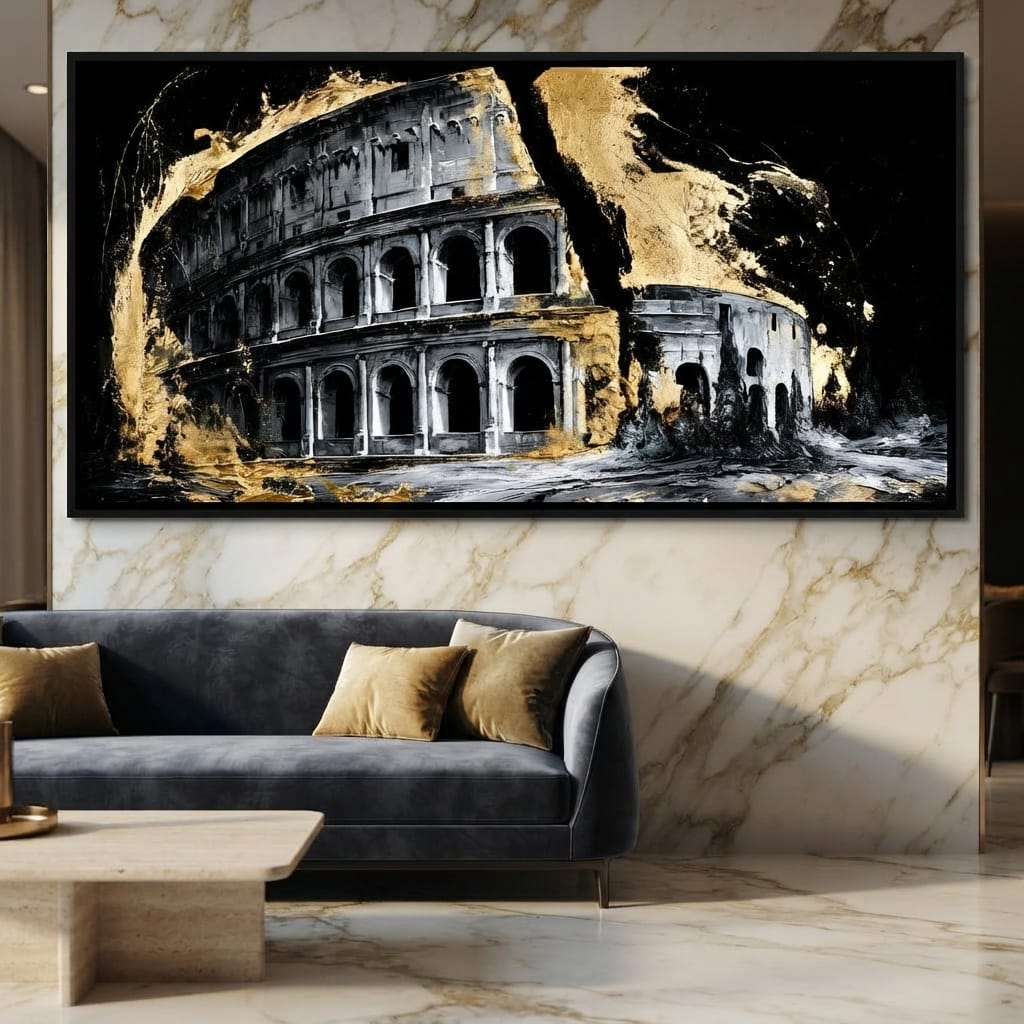 Gilded Ruins of Ancient Rome Canvas Wall Art