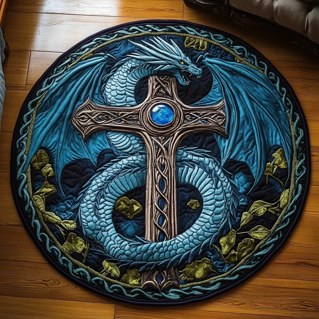 Gilded Scales Quilted Round Mat