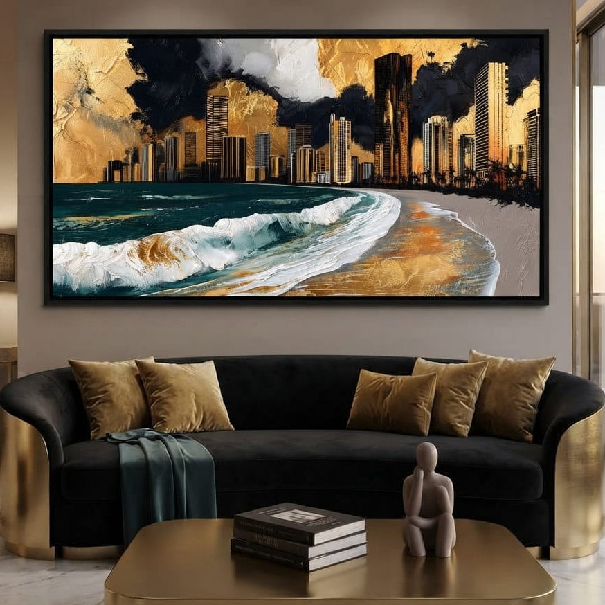 Gilded Towers Beyond The Tides Canvas Wall Art