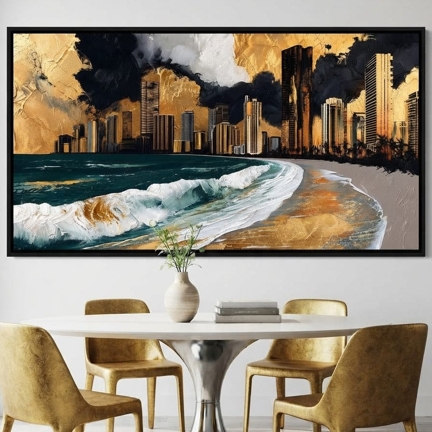 Gilded Towers Beyond The Tides Canvas Wall Art
