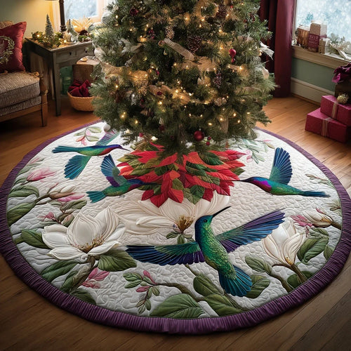 Gilded Wings Christmas Quilted Tree Skirt