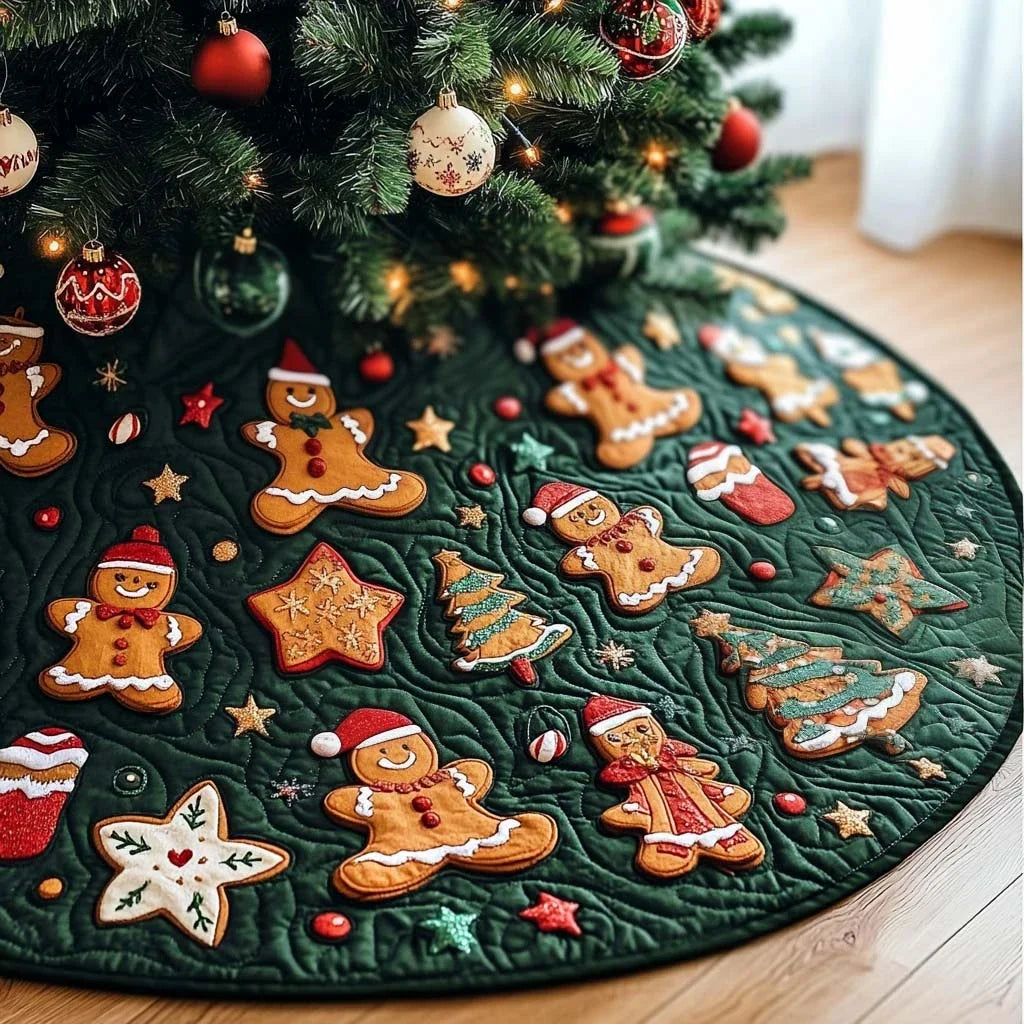 Ginger Delight Christmas Quilted Tree Skirt