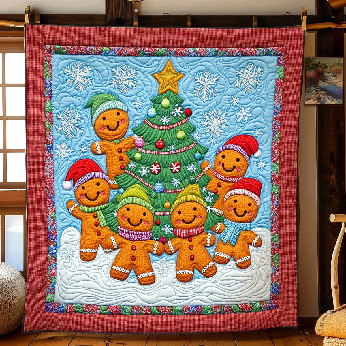 Gingerbread Buddy Quilt Blanket