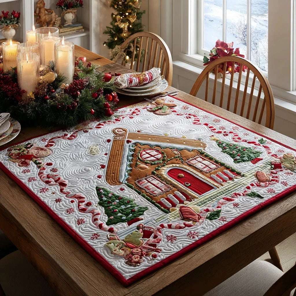 Gingerbread Dreams Quilted Table Topper