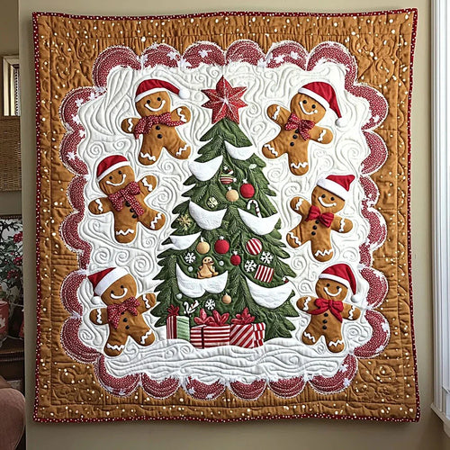 Gingerbread Family Quilt Blanket