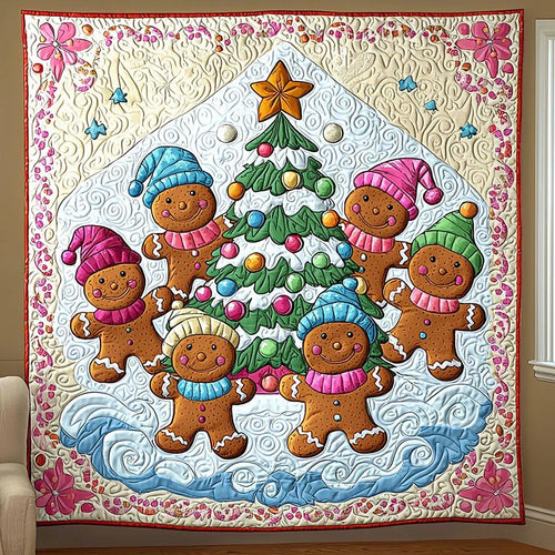 Gingerbread Family Quilt Blanket