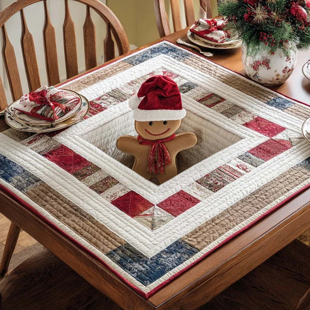 Gingerbread Joy Quilted Table Topper