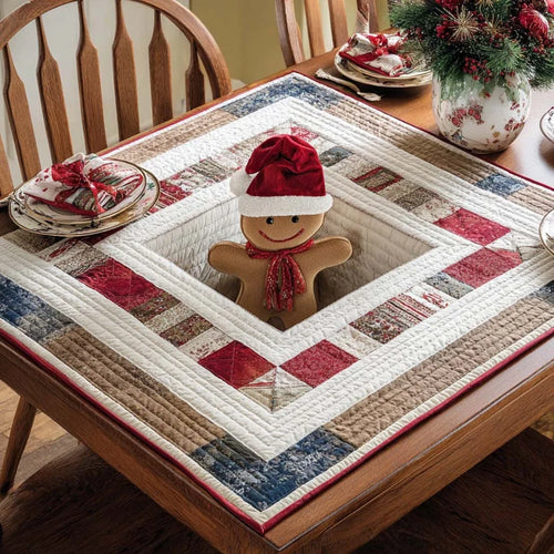 Gingerbread Joy Quilted Table Topper