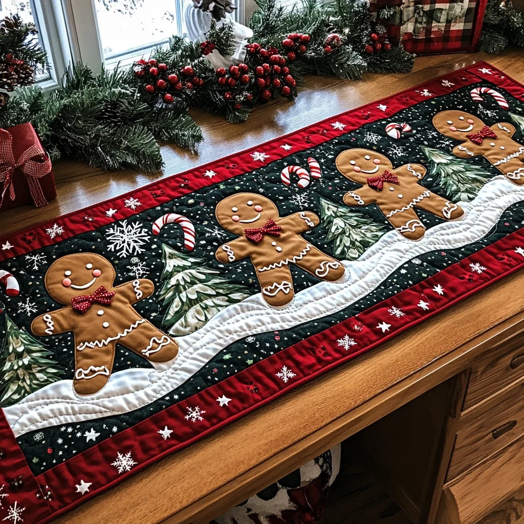 Gingerbread Lane Quilted Table Runner