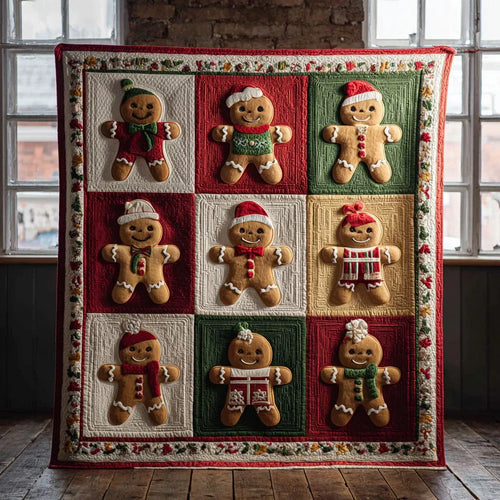 Gingerbread Parade Quilt Blanket