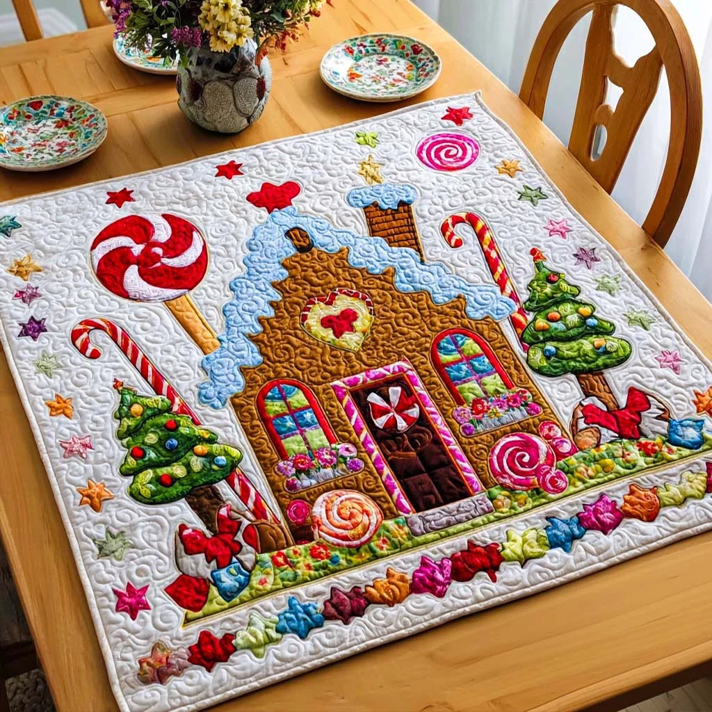 Gingerbread Wonderland Quilted Table Topper
