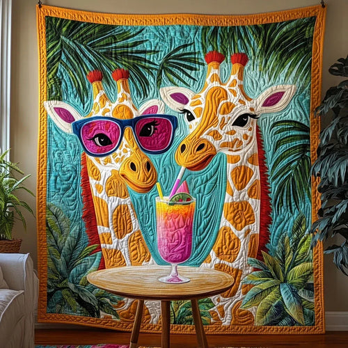 Giraffe Cocktail Party Quilt Blanket