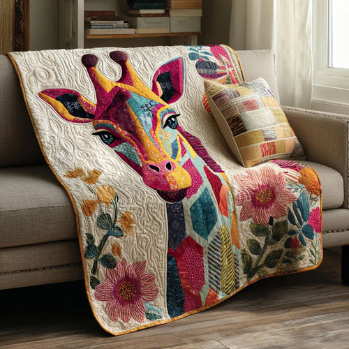Giraffe Journey Quilt Blanket - Quilted Blanket by Wild and Way