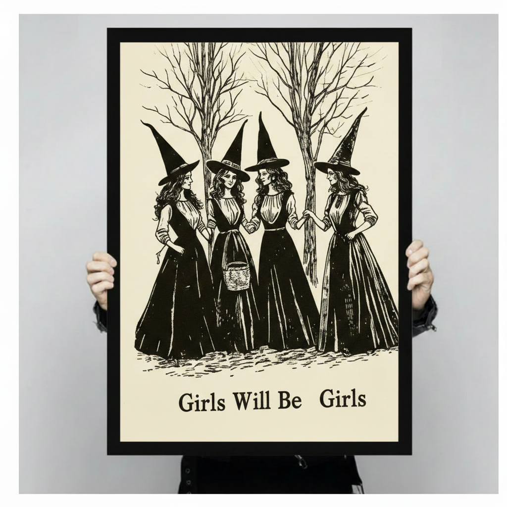 Girls Will Be Girls Witch Gothic Canvas Art Wall Art