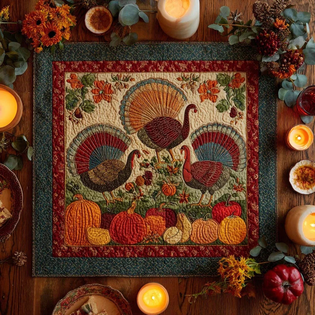 Giving Thanks Garden Quilted Table Topper