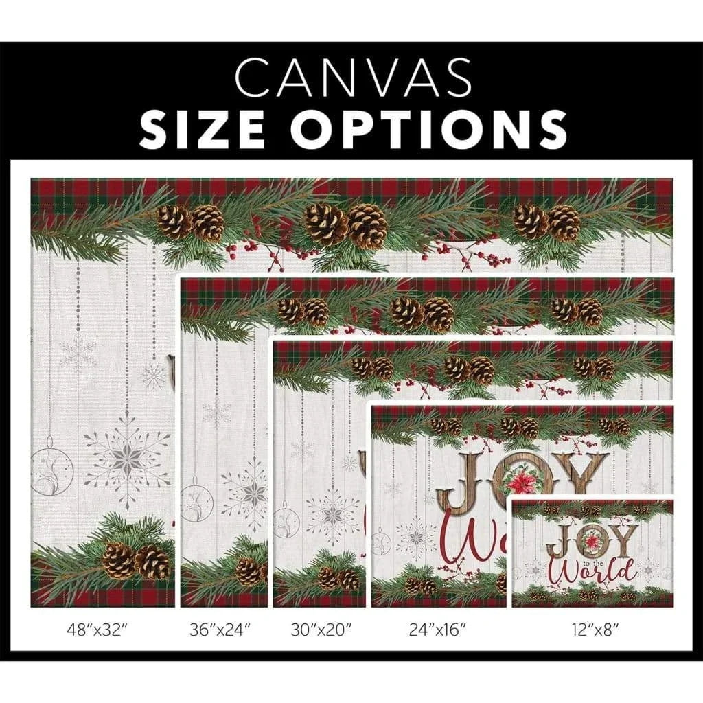 christmas wall art joy to the world canvas print (Landscape) (view 2)
