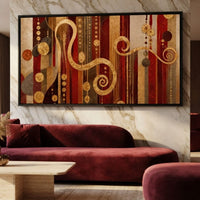 Glimpse of Red and Gold Canvas Wall Art