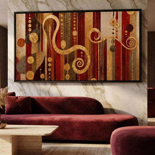 Glimpse of Red and Gold Canvas Wall Art