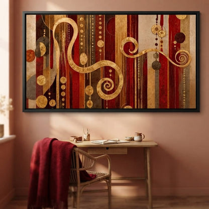 Glimpse of Red and Gold Canvas Wall Art