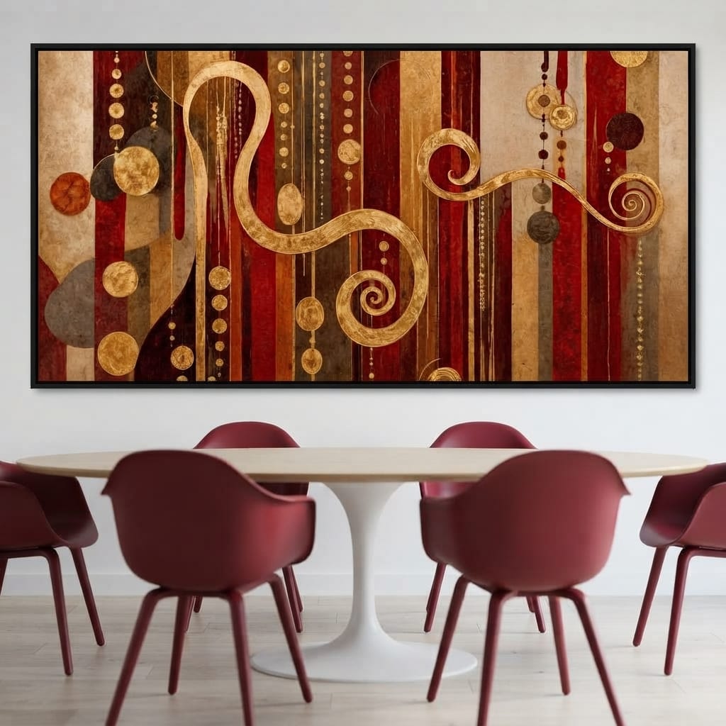 Glimpse of Red and Gold Canvas Wall Art