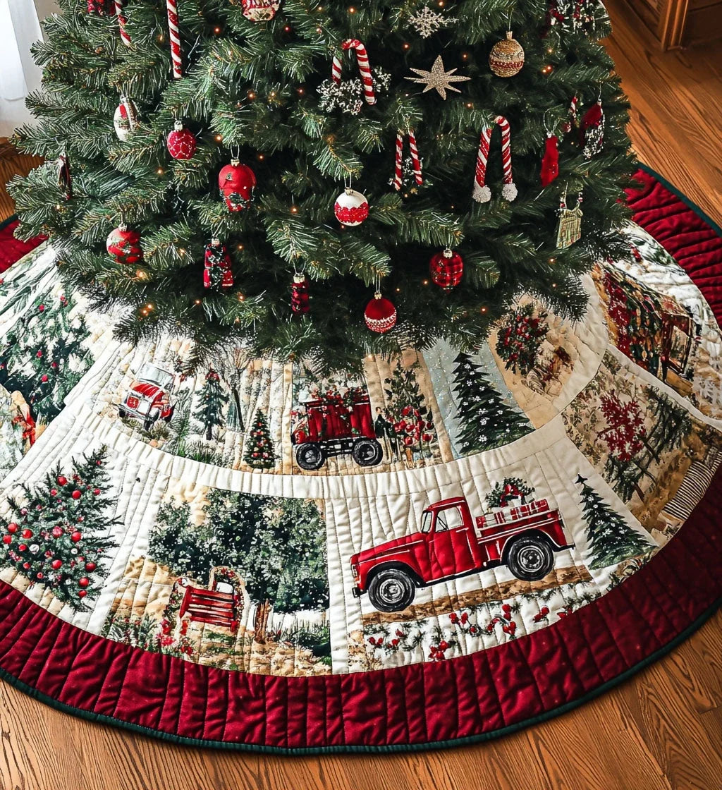 Glisten Grove Quilted Christmas Tree Skirt