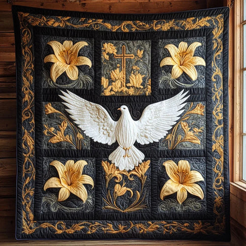 Glorious Dove Quilt Blanket