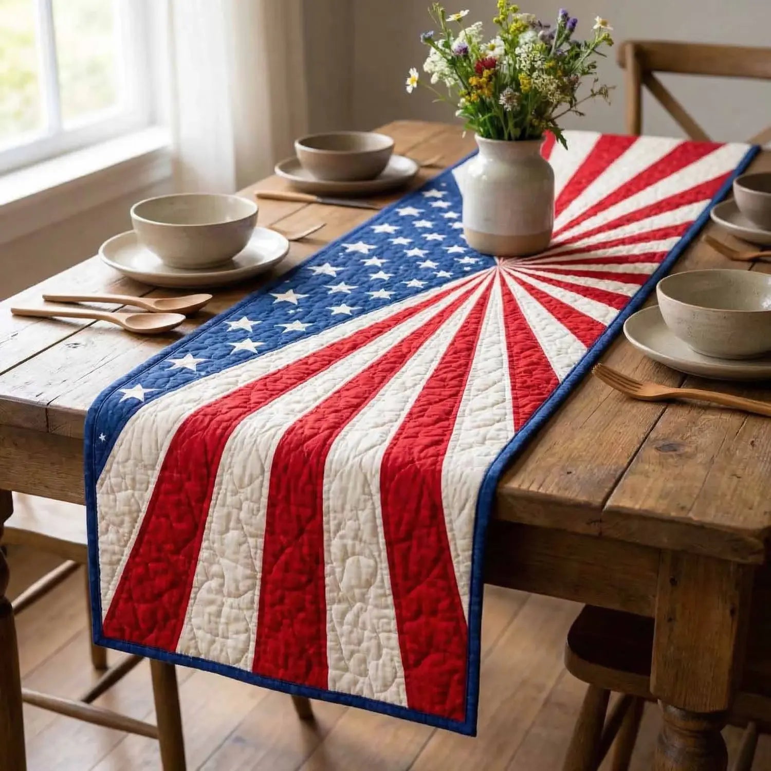 Glory Burst Quilted Table Runner