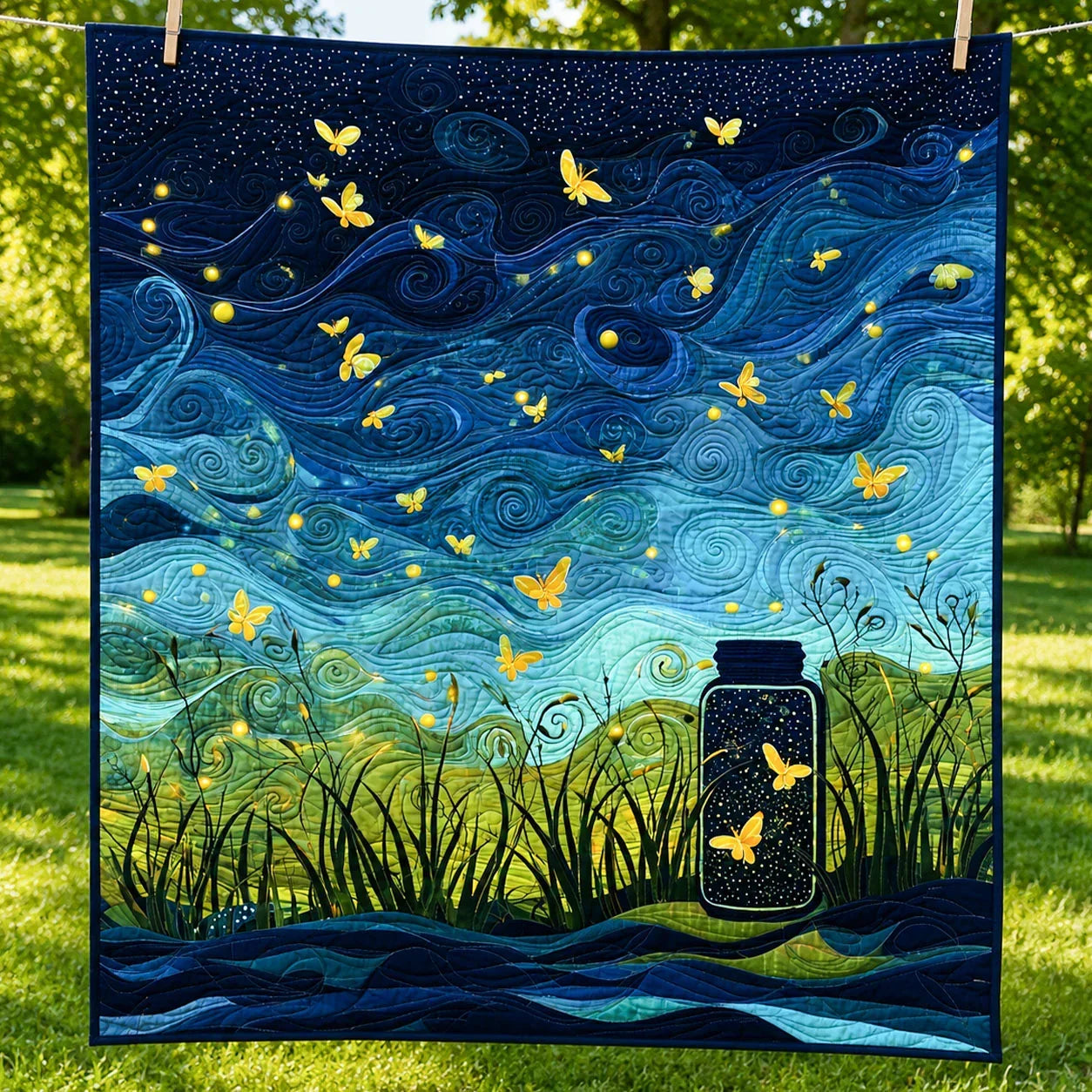 Glowing Meadow Quilt Blanket - Quilted Blanket by Wild and Way