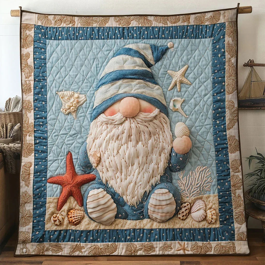 Gnome Coastal Charm Quilt Blanket