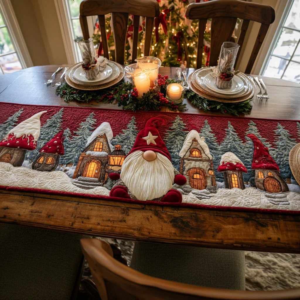 Gnome Cottage Quilted Table Runner