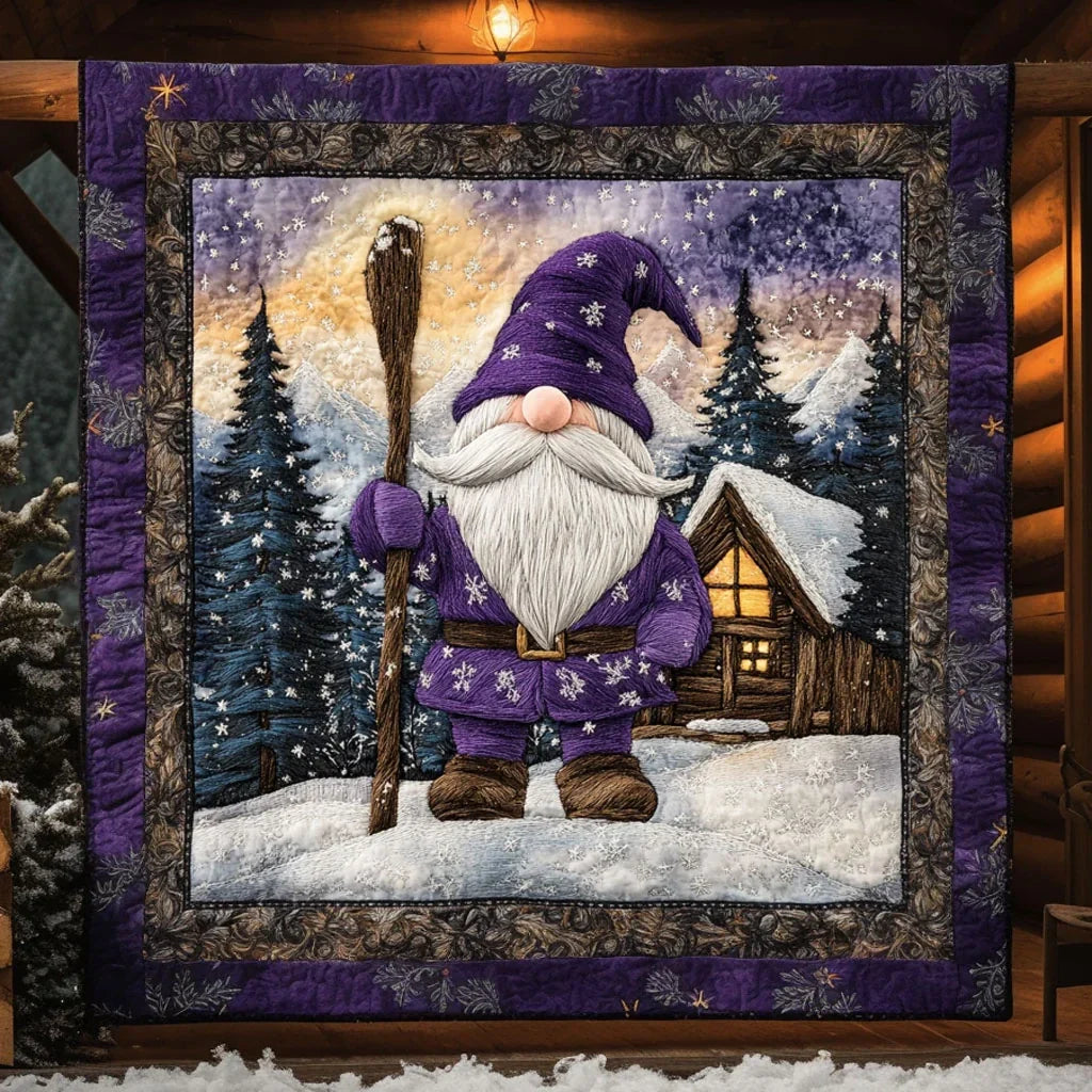 Gnome Cozy Night Quilt Blanket