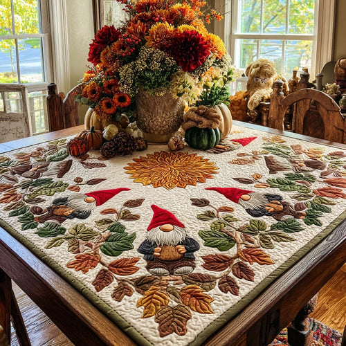 Gnome for the Harvest Quilted Table Topper