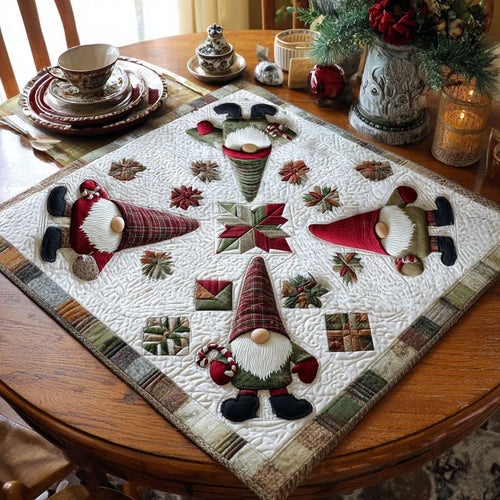 Gnome for the Holidays Quilted Table Topper