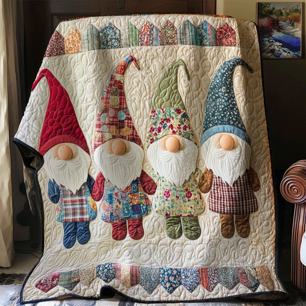 Gnome Gathering Quilt Blanket