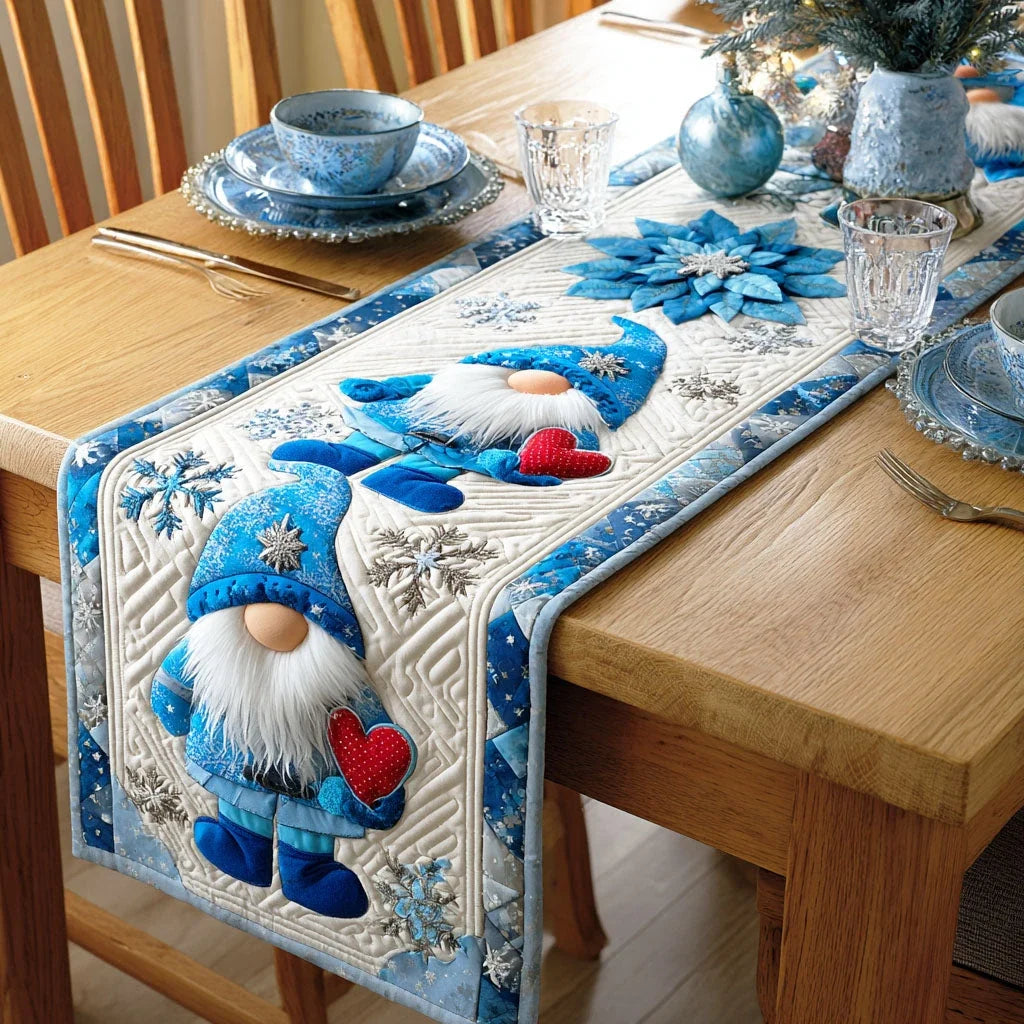 Gnome Joy Season Quilted Table Runner