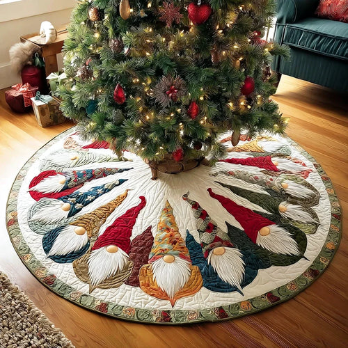 Gnome Quilted Tree Skirt